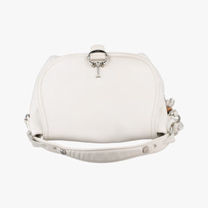 Pre-owned Gucci Guccissima Techno Horsebit White Leather 240236 shoulderbag | stylenewstar