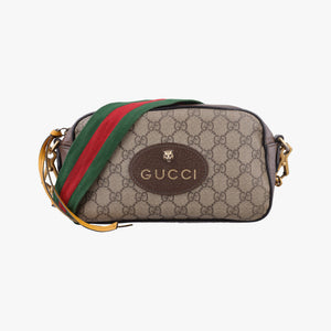 Pre-owned Gucci Neo Vintage Messenger beige×brown PVC coated canvas × leather 476466 shoulderbag | stylenewstar