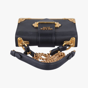 Secondhand Prada Cahier Black Leather×SAFFIANO Leather 1BD045 shoulderbag | stylenewstar