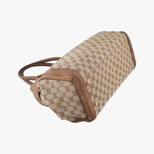 Pre-owned Gucci GG Running Brown GGCanvas×Leather 247183 shoulderbag | stylenewstar