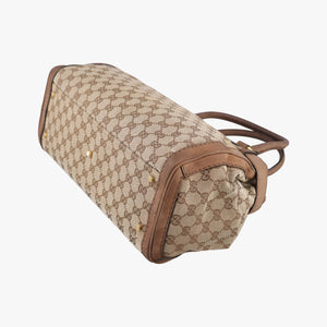 Pre-owned Gucci GG Running Brown GGCanvas×Leather 247183 shoulderbag | stylenewstar