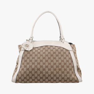 Pre-owned Gucci GG Abbey Brown Canvas×Leather 189828 shoulderbag | stylenewstar