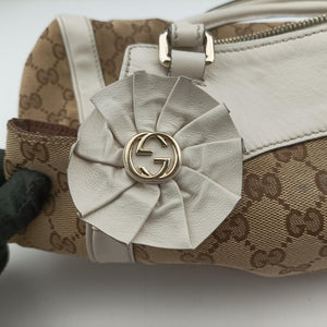 Pre-owned Gucci GG Abbey Brown Canvas×Leather 189828 shoulderbag | stylenewstar