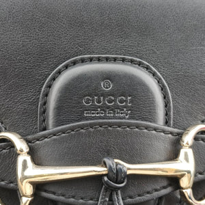 Pre-owned Gucci Emily Black Leather 295403 shoulderbag | stylenewstar