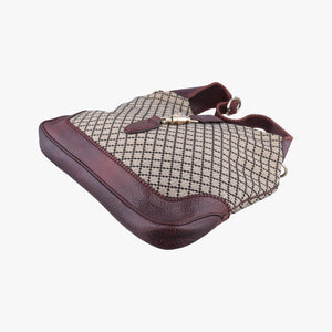 Pre-owned Gucci New Jackie Beige × Bordeaux canvas×leather 246907 shoulderbag | stylenewstar