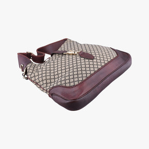 Pre-owned Gucci New Jackie Beige × Bordeaux canvas×leather 246907 shoulderbag | stylenewstar