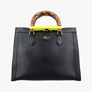 Pre-owned Gucci Bamboo Black Leather 655658 handbag | stylenewstar
