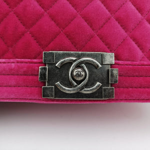 Pre-owned Chanel BOY CHANEL Rose velour A67416 shoulderbag | stylenewstar