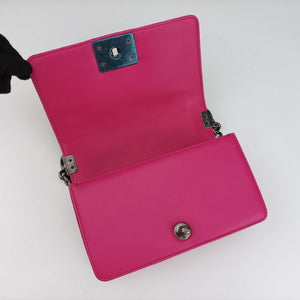 Pre-owned Chanel BOY CHANEL Rose velour A67416 shoulderbag | stylenewstar