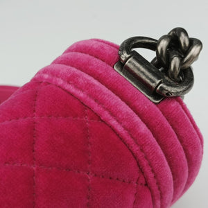Pre-owned Chanel BOY CHANEL Rose velour A67416 shoulderbag | stylenewstar