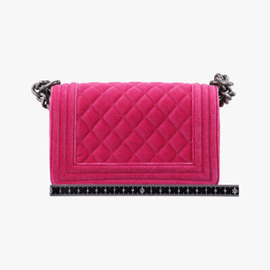 Pre-owned Chanel BOY CHANEL Rose velour A67416 shoulderbag | stylenewstar
