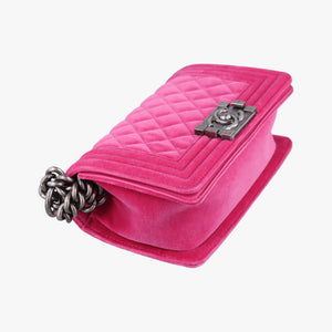 Pre-owned Chanel BOY CHANEL Rose velour A67416 shoulderbag | stylenewstar