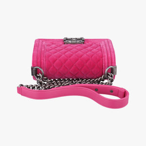 Pre-owned Chanel BOY CHANEL Rose velour A67416 shoulderbag | stylenewstar