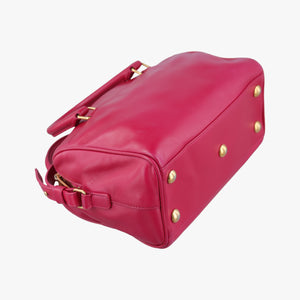 Pre-owned Yves Saint Laurent CLASSIC BABY DUFFLE Rose Leather 330958 shoulderbag | stylenewstar