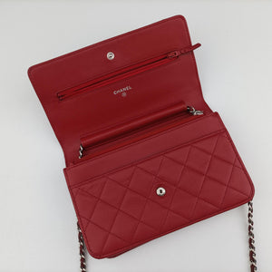 Secondhand Chanel Matelasse coco mark Red lambskin A33814 shoulderbag | stylenewstar