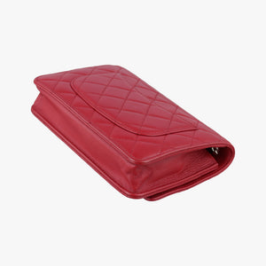 Secondhand Chanel Matelasse coco mark Red lambskin A33814 shoulderbag | stylenewstar