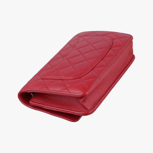 Secondhand Chanel Matelasse coco mark Red lambskin A33814 shoulderbag | stylenewstar