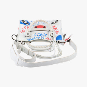 Pre-owned Balenciaga Classic Mini City Graffiti White×Multicolor Arena Lambskin 300295 shoulderbag | stylenewstar