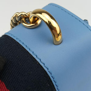 Vintage Gucci Sylvie Blue×navy×red Leather 431666 shoulderbag | stylenewstar