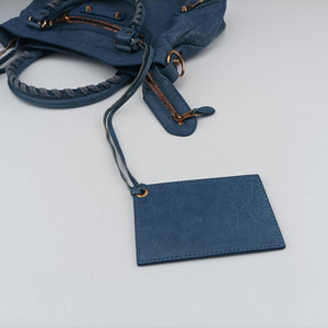 Pre-owned Balenciaga Giant City Blue Lambskin shoulderbag | stylenewstar