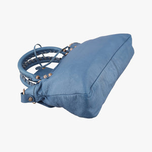 Pre-owned Balenciaga Giant City Blue Lambskin shoulderbag | stylenewstar