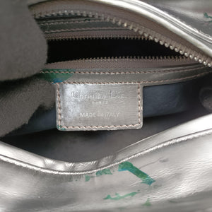 Vintage Christian Dior Lady Dior Floral Printed Silver Patent Leather shoulderbag | stylenewstar