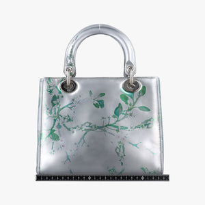 Vintage Christian Dior Lady Dior Floral Printed Silver Patent Leather shoulderbag | stylenewstar
