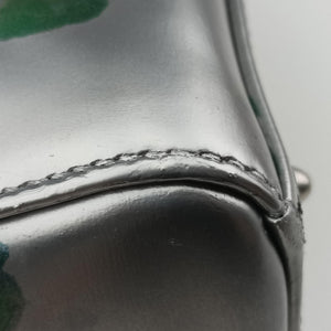 Vintage Christian Dior Lady Dior Floral Printed Silver Patent Leather shoulderbag | stylenewstar