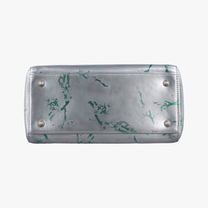 Vintage Christian Dior Lady Dior Floral Printed Silver Patent Leather shoulderbag | stylenewstar
