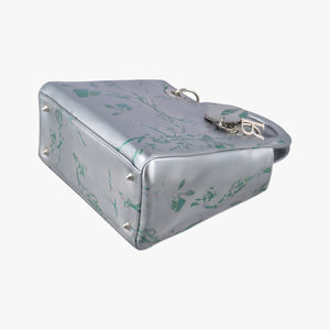Vintage Christian Dior Lady Dior Floral Printed Silver Patent Leather shoulderbag | stylenewstar