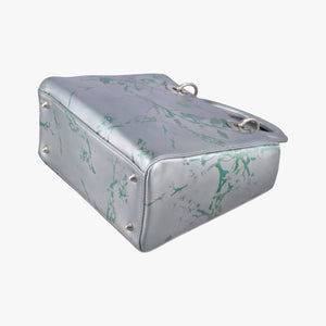 Vintage Christian Dior Lady Dior Floral Printed Silver Patent Leather shoulderbag | stylenewstar