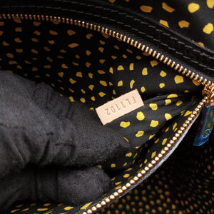Pre-owned Louis Vuitton Dot Infinity Lockit MM Yayoi Kusama Jaune×Black Vernis M91398 handbag | stylenewstar