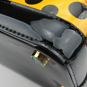 Pre-owned Louis Vuitton Dot Infinity Lockit MM Yayoi Kusama Jaune×Black Vernis M91398 handbag | stylenewstar