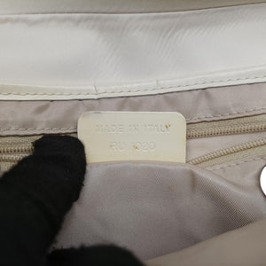 Pre-owned Christian Dior Saddle White Nylon × Leather shoulderbag | stylenewstar