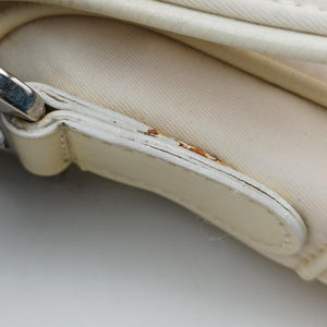 Pre-owned Christian Dior Saddle White Nylon × Leather shoulderbag | stylenewstar