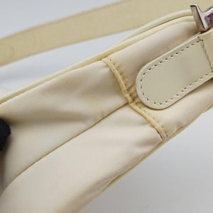 Pre-owned Christian Dior Saddle White Nylon × Leather shoulderbag | stylenewstar