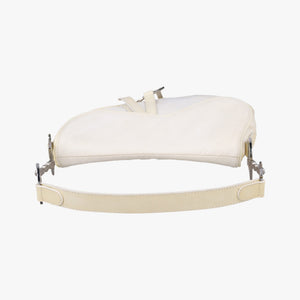 Pre-owned Christian Dior Saddle White Nylon × Leather shoulderbag | stylenewstar