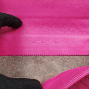Pre-owned Bottega Veneta Intrecciato Olimpia Pink lambskin shoulderbag | stylenewstar
