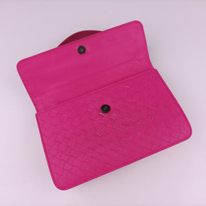 Pre-owned Bottega Veneta Intrecciato Olimpia Pink lambskin shoulderbag | stylenewstar