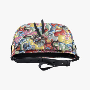 Pre-owned Christian Dior DIOR AND KENNY SCHARF Saddle Soft Multicolor Jacquard Canvas × Grained Calfskin shoulderbag | stylenewstar