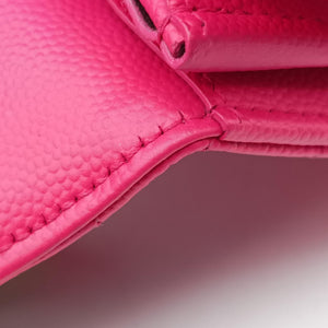 Pre-owned Yves Saint Laurent Envelope Fuchsia Grain de Poudre leather 377828 shoulderbag | stylenewstar