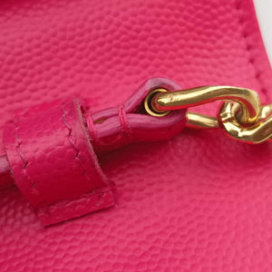 Pre-owned Yves Saint Laurent Envelope Fuchsia Grain de Poudre leather 377828 shoulderbag | stylenewstar