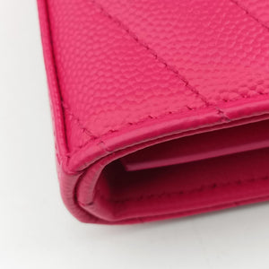 Pre-owned Yves Saint Laurent Envelope Fuchsia Grain de Poudre leather 377828 shoulderbag | stylenewstar