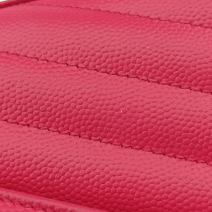 Pre-owned Yves Saint Laurent Envelope Fuchsia Grain de Poudre leather 377828 shoulderbag | stylenewstar