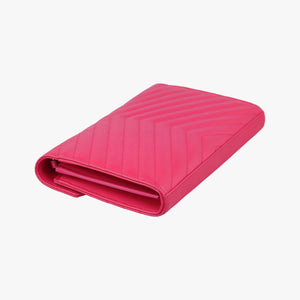 Pre-owned Yves Saint Laurent Envelope Fuchsia Grain de Poudre leather 377828 shoulderbag | stylenewstar