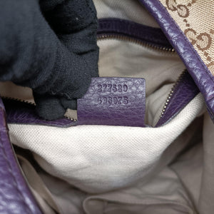 Pre-owned Gucci JACKIE 1961 beige×purple Canvas×leather 277520 shoulderbag | stylenewstar