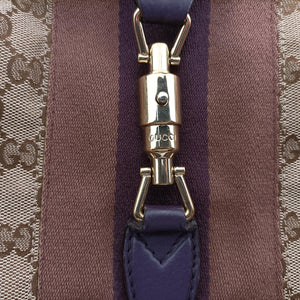 Pre-owned Gucci JACKIE 1961 beige×purple Canvas×leather 277520 shoulderbag | stylenewstar