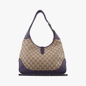 Pre-owned Gucci JACKIE 1961 beige×purple Canvas×leather 277520 shoulderbag | stylenewstar
