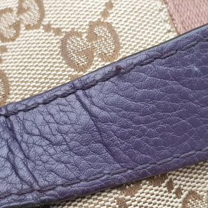 Pre-owned Gucci JACKIE 1961 beige×purple Canvas×leather 277520 shoulderbag | stylenewstar
