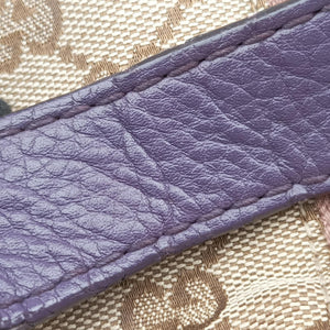 Pre-owned Gucci JACKIE 1961 beige×purple Canvas×leather 277520 shoulderbag | stylenewstar